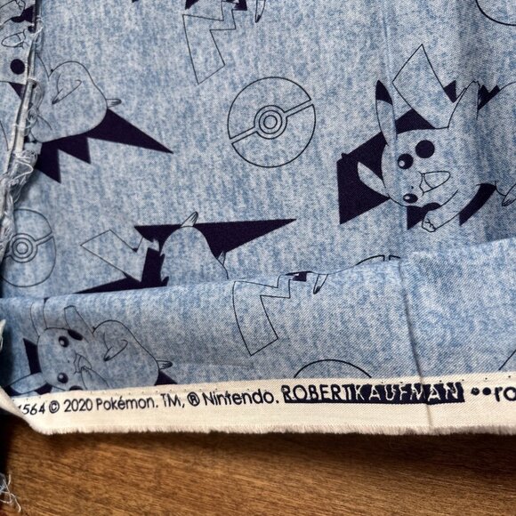 Pokémon And Minecraft Sewing Material 3 Total Yards Blue & Green Cotton - Picture 4 of 5